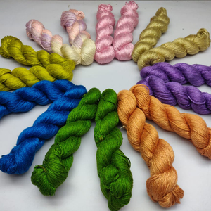 Handmade Embroidery Anti-Technics Styles 100% Recycled Mulberry Silk Yarn Yarn Dyed Raw Spun Weaving Hand <b>Knitting</b> Eco-Friendly - Product Image 6