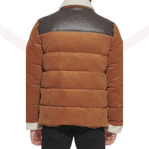 Factory Wholesale Men's Puffer Jackets <b>Quilted</b> Stand Collar Bubble Jacket in Plain Dyed Polyester Lightweight Breathable Winter - Product Image 4