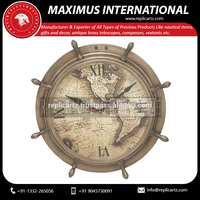 Fournisseur en vrac Horloge murale décorative en métal pour gare de train à paroi latérale Horloge murale de style antique pour la décoration de la maison et du bureau