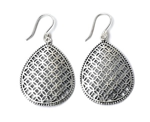 Boucles d'oreilles pendantes élégantes en laiton style bohème pour femme SILVER ZONE – Prix de gros - Product Image 2