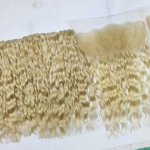 วิกผมบลอนด์613ดีไซน์ใหม่วิกผมอินเดียพร้อมชุดผมหยิกด้านหน้าและคลิปผมตรง - Product Image 3