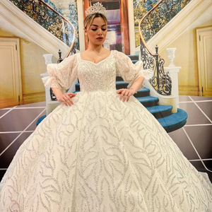 Turkish Woman Wedding Dress Bridal Gown Elegant Long Party Dress Evening Dress Chiffon <b>Tulle</b> Satin Luxury High Quality - Product Image 1