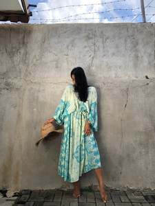 Robe traditionnelle pour femme, Kaftan, en tissu rayonne, vêtements de plage, d'été, nouvelle collection - Product Image 5