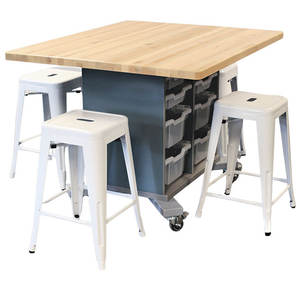 Table de travail powerespace, meuble éducatif, bloc de travail, de laboratoire, tabourets de Studio, chaise en métal - Product Image 2