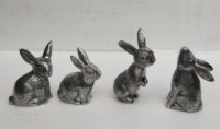 Figurine en métal aluminium poli en forme de lapin AE Design américain Décoration intérieure Table Top Animal Theme Candle Holder India