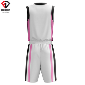 Pas cher En Gros Personnalisé Broderie Équipe Nom Entièrement Sublimation V de Cou Sans Manches 100% Polyester de Basket-Ball Ensembles Pour Hommes - Product Image 2