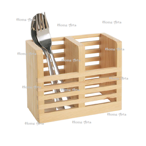 ที่ใส่ช้อนส้อมไม้3ช่องสำหรับใช้ในบ้านที่เก็บช้อนส้อมรูปทรงตามสั่งขนาด - Product Image 2