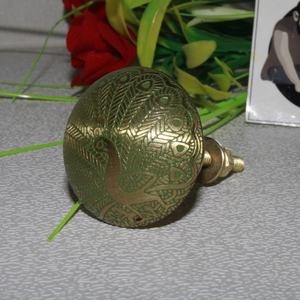Bouton de poignée en laiton gravé et forme ronde de conception d'éléphant - Product Image 4