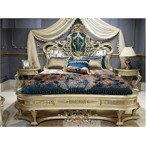 Classy Carved <b>King</b> <b>Size</b> <b>Bed</b> With Nightstands Antique Hand Carved <b>Bed</b> for Bedroom Royal <b>King</b> <b>Size</b> <b>Double</b> <b>Bed</b> With Nightstands - Product Image 1