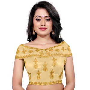 Tops et chemisiers en soie géométriques pour femmes indiennes, prêt-à-porter, avec broderie en dentelle et travail de pierres, pour les fêtes et les mariages, dernières tendances - Product Image 6