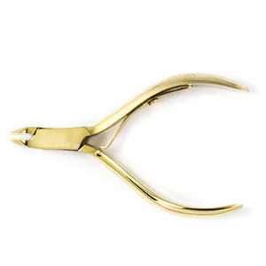 Pince à cuticules en acier inoxydable plaqué or pour manucure et pédicure, outil de soin des ongles pour professionnels, ouverture large des lames, ressort simple - Product Image 6