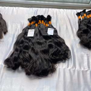 Paquete al por mayor de cabello brasileño crudo sin procesar, cabello humano de donante único ondulado recto, proveedores de cabello a granel virgen indio - Product Image 2