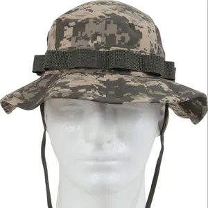 Custom Tactical Boonie Hat Camo Bucket Wide Brim Sun Fishing Bush Booney Cap