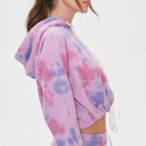 Sudaderas cortas negras personalizadas para mujer, con colores brillantes y a la moda, ideales para el gimnasio, 100% algodón. - Product Image 4