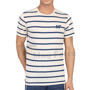 เสื้อยืดผู้ชายสีขาว คอโอ แบบสวม พร้อมซับในสีดำ พิมพ์โลโก้ตามสั่ง เสื้อยืดลำลอง - Product Image 3