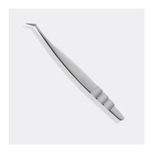 Professionnel Satin Argent 50 Degrés Pince À Épiler En Acier Inoxydable Fine Maquillage Outil Voyage Grip Conception Extensions De Cils Marque Privée - Product Image 5