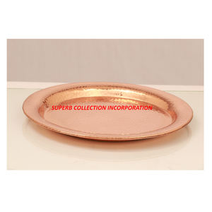 Plateaux de service martelés en cuivre, pour Restaurant, en solde, de haute qualité, vente directe d'usine indienne - Product Image 2