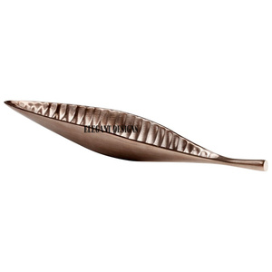 Bandeja de servir de hoja de Metal dorado creativo, Plato decorativo clásico de lujo, plato de servir de gran oferta al por mayor - Product Image 3