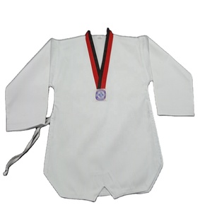 Dobok de taekwondo profesional Unisex, uniforme de Karate de diseño 100 algodón, Blanco personalizado, WTF, oem - Product Image 5