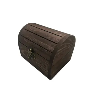 Cajas de tesoros de <span class=keywords><strong>madera</strong></span> <span class=keywords><strong>con</strong></span> tapa curvada Vintage, cofre pirata de <span class=keywords><strong>madera</strong></span> <span class=keywords><strong>con</strong></span> tapa de arco <span class=keywords><strong>con</strong></span> cerradura y tapa <span class=keywords><strong>con</strong></span> bisagras para recuerdo, joyería, juguete, escondite para niños - Product Image 1