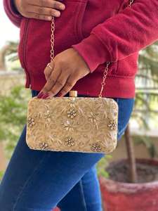 Indian Party Wear Combo <b>Set</b> Jutti With Clutch Evening Stylish Jutti Wedding Wear Clutch <b>Women</b> - Product Image 3