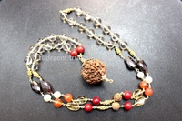Collar Mala de Plata de Ley 925 Chapado en Oro con Cuentas de Citrino Estilo Bohemio para Mujer, Regalo de Cristal Curativo para Yoga y Ocasiones Festivas