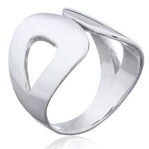 Anillo abierto de doble bucle de plata 925 - Product Image 1