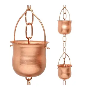 Wholesaler Supplier Thick Iron Decorative Hanging Rain Chain Customized Shape Metal Rain Chain for Garden Outdoor Decoration