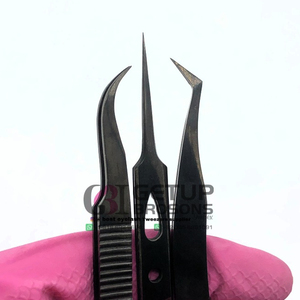 Pinzas de extensión de pestañas de diferentes estilos de Plasma negro de nuevo diseño de alta calidad con sus propios instrumentos de belleza con logotipo personalizado - Product Image 1
