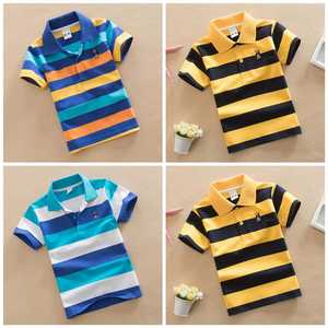 Polo a rayas para niños y niñas, ropa de colores combinados, venta al por mayor, servicio OEM - Product Image 2