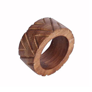 Porte-serviettes de TABLE en bois de noyer noir, anneau de chiffon pour RESTAURANT - Product Image 2