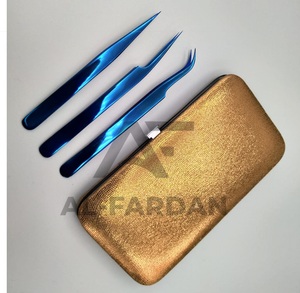Plasma Blue Low MOQ Smooth Grip Japanese Stainless Steel Tweezers with Pointed Tip for <b>Eyelash</b> Extension Includes <b>Magnetic</b> Cases - Product Image 2