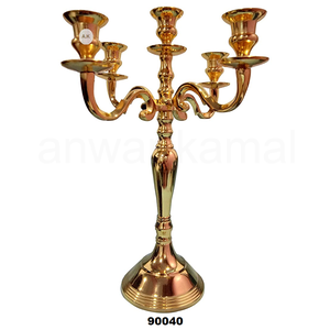 Bougeoirs en métal à 5 bras, artisanat nouveau, - Product Image 1