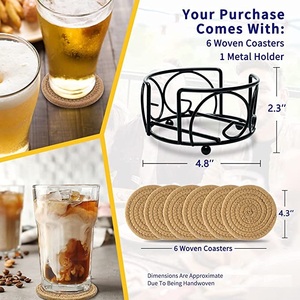 Rattan Tea <b>And</b> Coffee <b>Coasters</b> With Natural Finished Perfect For Home Dining Table <b>And</b> Wholesale Supplies <b>Set</b> Of 6 Pcs - Product Image 3