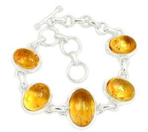 925 Sterling <b>Silver</b> Cabochons Multi Gemstone Citrine Bezel Setting Bracelet Jewelry for <b>Women</b> Gold Vermeil Gift Jewelry - Product Image 1