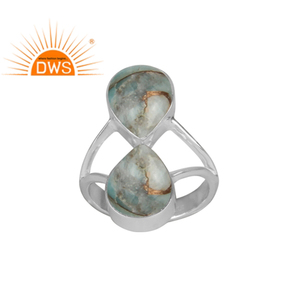ทองแดง Amazonite แหวนพลอยเทอร์ควอยซ์ผู้ผลิต925เงินสเตอร์ลิงผู้หญิงเครื่องประดับแหวนผู้ผลิต - Product Image 2