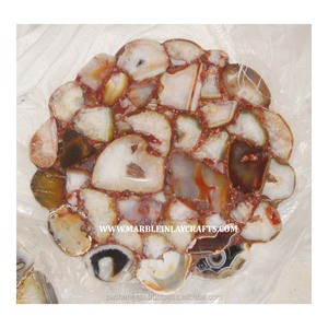 Semi Precious Natural Agate Table Top Handcrafted Modern Design Wooden <b>Crate</b> - Product Image 1