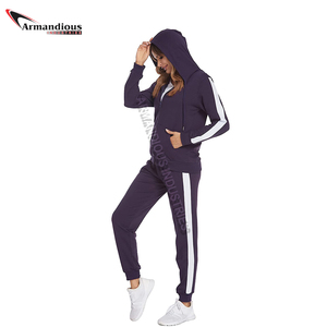 Haute qualité femmes décontracté fermeture éclair sport costume couleur unie couture lettres imprimer à manches longues survêtement actif bas - Product Image 5