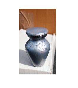 Urna Funeraria para Bebé Estilo Americano en Gris Aluminio sobre Azul Artesanal, Brassworld India - Product Image 1