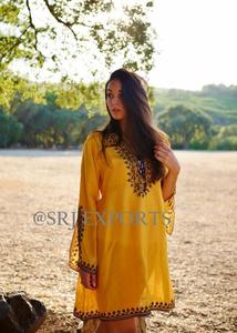Robe style kaftan pour femmes, best-seller, mexicaine, hippie, folklorique, colorée, broderie de paons, décontractée, dentelle, plage, mini, 100% coton - Product Image 6