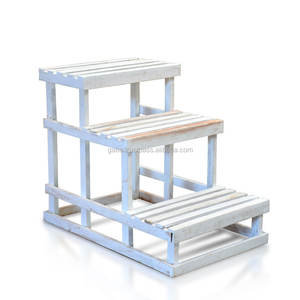 Étagère à fleurs en bois de couleur dégradée à 3 niveaux, accessoire de décoration pour la maison en bois - Product Image 3