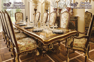 โต๊ะรับประทานอาหารไม้สักลายทันสมัยทำด้วยมือทำจากฝรั่งเศสสินค้าใหม่ออกแบบได้ตามต้องการมีขนาดและทนทาน - Product Image 3