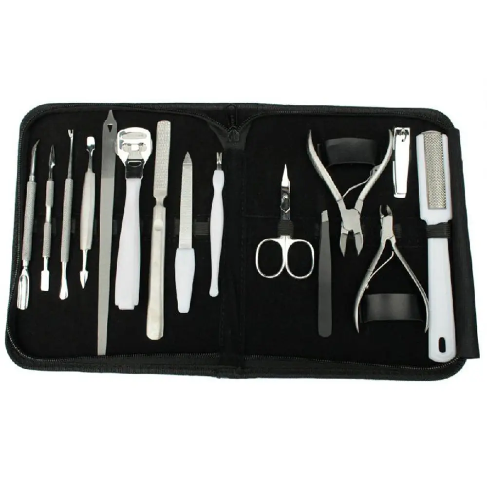 Kit de herramientas de manicura y pedicura, con cortaúñas, 15 Uds.
