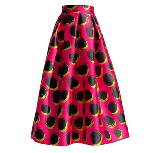 MIDI SKIRT FOR COCKTAIL DRESS MADE BY MIKADO FABRIC CALLED FUCSIA POIS BLACK WHOLESALE