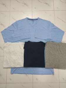 Bangladesh/Dhaka Stock Lot Chemises en maille teintes en pièce, manches longues, décontractées, 100% coton, pour hommes, tenues d'automne, marques originales - Product Image 5