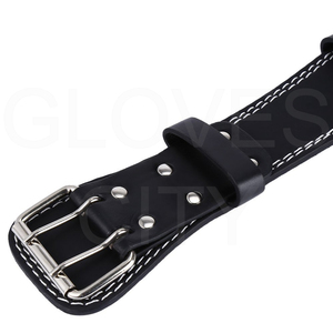 Genuino 4 pulgadas de ancho de cuero de vaca ajustable gimnasio levantamiento de pesas cinturón personalizado doble punta espalda soporte cuerpo construcción cintura - Product Image 5