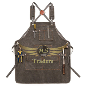 ผ้ากันเปื้อนหนังทนทานต่อการสึกหรอผ้ากันเปื้อนหนังสำหรับทำงานในอุตสาหกรรมงานโลโก้ตามสั่ง - Product Image 2