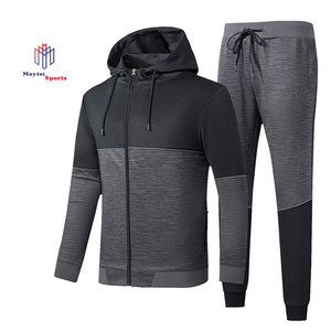 Survêtements de sport d'entraînement en coton avec logo personnalisé unisexe surdimensionnés XL/XXL uni noir respirant survêtements pour hommes femmes hiver - Product Image 4