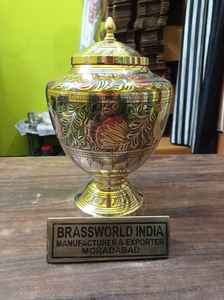 Brassworld อินเดียโลหะโกศสีดำขี้เถ้ากับสายส่องแสงสำหรับผู้ใหญ่อุปกรณ์งานศพทำจากโลหะสไตล์อเมริกัน - Product Image 3