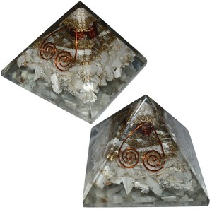 Double Choko- Reiki Selenite Orgone Pyramids - Product Image 1